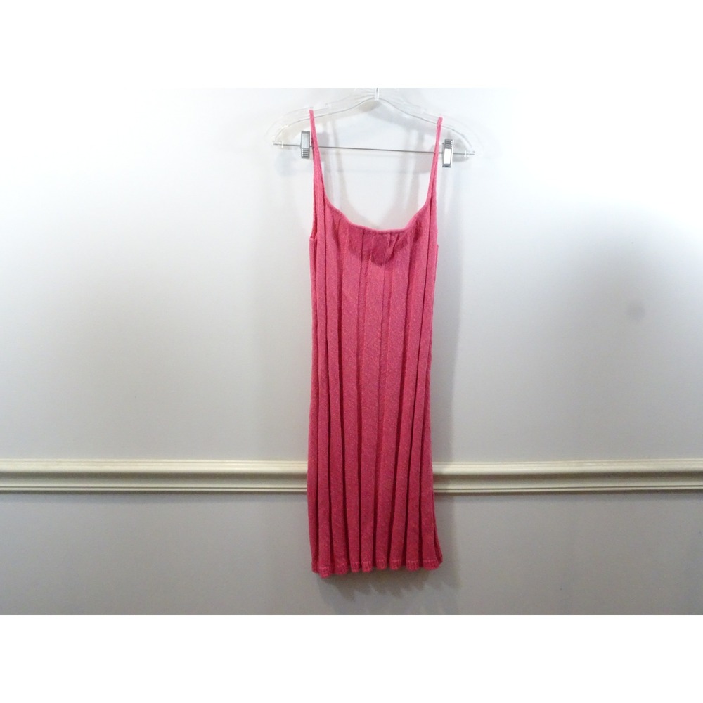 Free People FP Beach Pink Ribbed Knit Mini Dress Sleeveless XL Form-Fitting